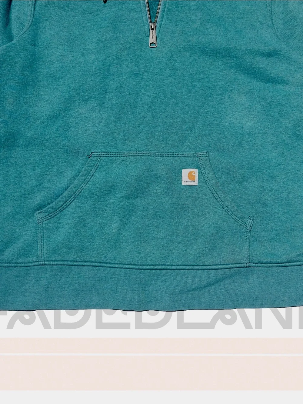 Carhartt Teal Half-Zip Hooded Sweatshirt
